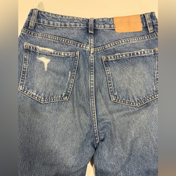 Zara Blue Distressed Jeans Size 28 100% cotton - Picture 8 of 16